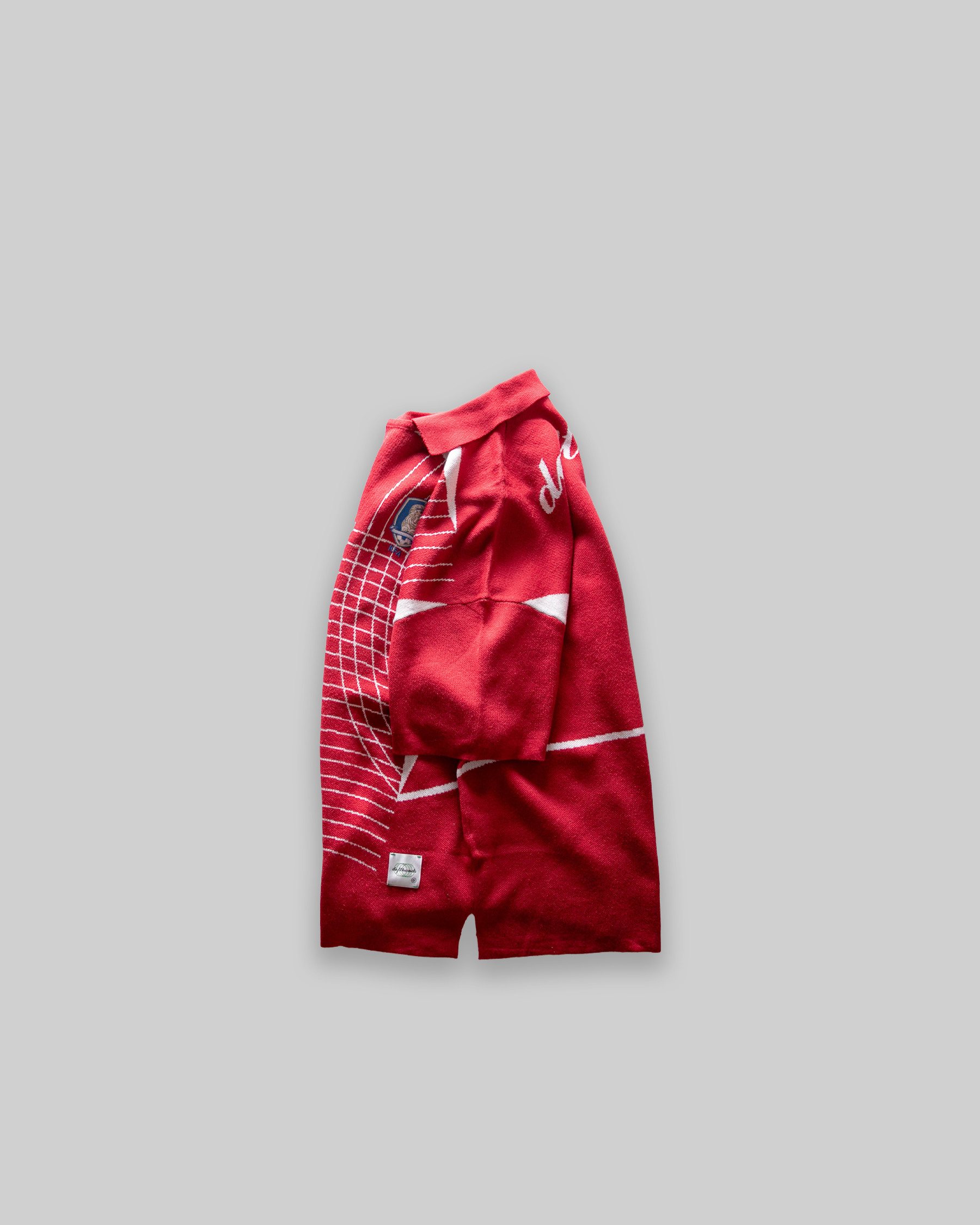 Jacquard Knit Collared Shirt